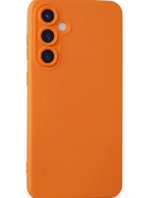 Newface Samsung Galaxy S24 Kılıf Nano içi Kadife Silikon - Turuncu