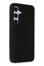 Newface Samsung Galaxy S24 Kılıf Ozzi Magsafe Deri Kapak - Siyah - Görsel 2