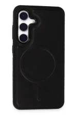 Newface Samsung Galaxy S24 Kılıf Ozzi Magsafe Deri Kapak - Siyah