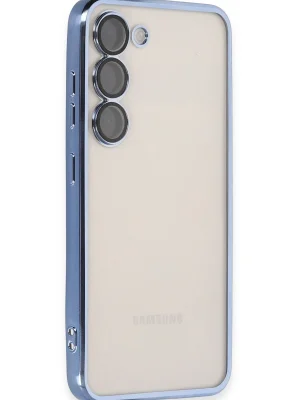 Newface Samsung Galaxy S24 Kılıf Razer Lensli Silikon - Açık Mavi