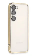 Newface Samsung Galaxy S24 Kılıf Razer Lensli Silikon - Gold