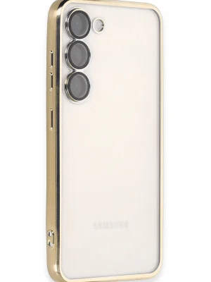 Newface Samsung Galaxy S24 Kılıf Razer Lensli Silikon - Gold