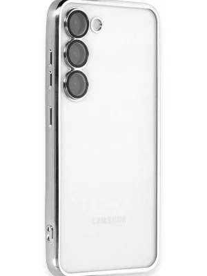 Newface Samsung Galaxy S24 Kılıf Razer Lensli Silikon - Gümüş