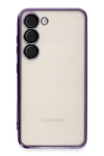 Newface Samsung Galaxy S24 Kılıf Razer Lensli Silikon - Mor - Görsel 2