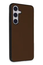 Newface Samsung Galaxy S24 Kılıf Taft Kapak - Kahverengi