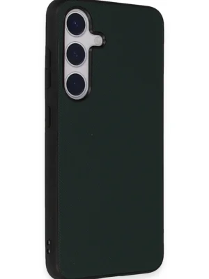 Newface Samsung Galaxy S24 Kılıf Taft Kapak - Koyu Yeşil