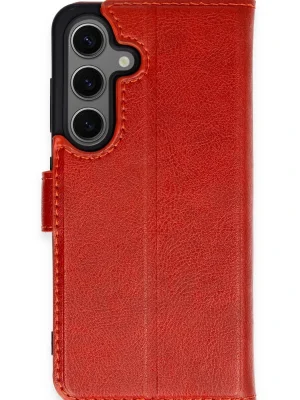 Newface Samsung Galaxy S24 Kılıf Trend S Plus Kapaklı Kılıf - Kırmızı