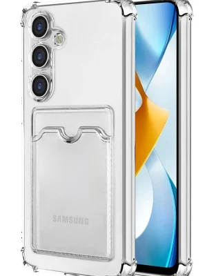Newface Samsung Galaxy S24 Plus Kılıf Kart Şeffaf Silikon - Şeffaf