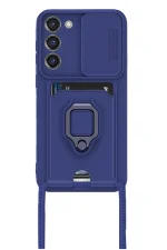 Newface Samsung Galaxy S24 Plus Kılıf Zuma Kartvizitli Yüzüklü Silikon - Lacivert - Görsel 2