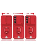 Newface Samsung Galaxy S24 Plus Kılıf Zuma Kartvizitli Yüzüklü Silikon - Lila - Görsel 4