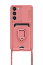 Newface Samsung Galaxy S24 Plus Kılıf Zuma Kartvizitli Yüzüklü Silikon - Pembe - Görsel 2