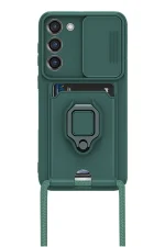 Newface Samsung Galaxy S24 Plus Kılıf Zuma Kartvizitli Yüzüklü Silikon - Yeşil - Görsel 2