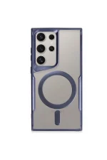 Newface Samsung Galaxy S24 Ultra Kılıf Boyi Magsafe Silikon Kapak - Gümüş - Görsel 2