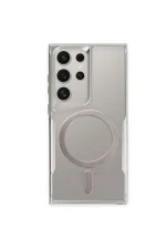 Newface Samsung Galaxy S24 Ultra Kılıf Boyi Magsafe Silikon Kapak - Gümüş
