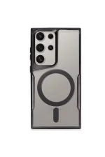 Newface Samsung Galaxy S24 Ultra Kılıf Boyi Magsafe Silikon Kapak - Siyah