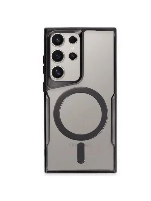 Newface Samsung Galaxy S24 Ultra Kılıf Boyi Magsafe Silikon Kapak - Siyah