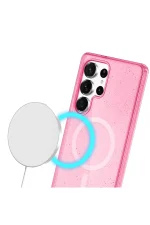 Newface Samsung Galaxy S24 Ultra Kılıf Glow Magsafe Kapak - Pembe - Görsel 3