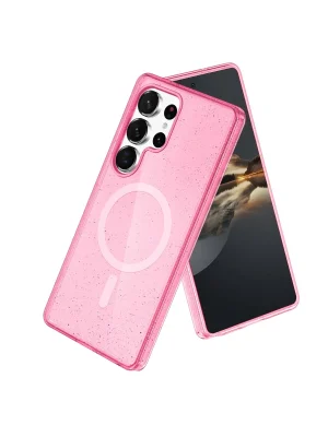 Newface Samsung Galaxy S24 Ultra Kılıf Glow Magsafe Kapak - Pembe