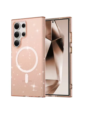 Newface Samsung Galaxy S24 Ultra Kılıf Glow Magsafe Kapak - Turuncu