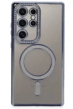 Newface Samsung Galaxy S24 Ultra Kılıf Joke Simli Magneticsafe Kılıf - Mavi - Görsel 2