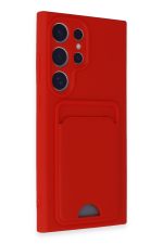 Newface Samsung Galaxy S24 Ultra Kılıf Kelvin Kartvizitli Silikon - Kırmızı - Görsel 2