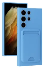 Newface Samsung Galaxy S24 Ultra Kılıf Kelvin Kartvizitli Silikon - Mavi