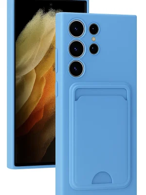 Newface Samsung Galaxy S24 Ultra Kılıf Kelvin Kartvizitli Silikon - Mavi