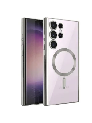 Newface Samsung Galaxy S24 Ultra Kılıf Kross Magneticsafe Kapak - Gümüş