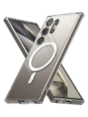 Newface Samsung Galaxy S24 Ultra Kılıf Magneticsafe Şeffaf Silikon - Şeffaf