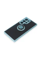 Newface Samsung Galaxy S24 Ultra Kılıf Montreal Yüzüklü Silikon Kapak - Buz Mavi - Görsel 4