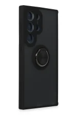 Newface Samsung Galaxy S24 Ultra Kılıf Montreal Yüzüklü Silikon Kapak - Siyah - Görsel 2