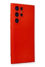 Newface Samsung Galaxy S24 Ultra Kılıf Nano içi Kadife Silikon - Kırmızı - Görsel 2