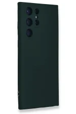 Newface Samsung Galaxy S24 Ultra Kılıf Nano içi Kadife Silikon - Koyu Yeşil - Görsel 2