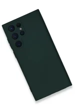 Newface Samsung Galaxy S24 Ultra Kılıf Nano içi Kadife Silikon - Koyu Yeşil - Görsel 3