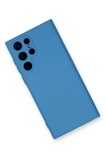 Newface Samsung Galaxy S24 Ultra Kılıf Nano içi Kadife Silikon - Mavi - Görsel 3