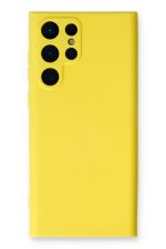 Newface Samsung Galaxy S24 Ultra Kılıf Nano içi Kadife Silikon - Sarı