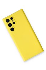 Newface Samsung Galaxy S24 Ultra Kılıf Nano içi Kadife Silikon - Sarı - Görsel 3