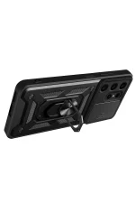 Newface Samsung Galaxy S24 Ultra Kılıf Pars Lens Yüzüklü Silikon - Yeşil - Görsel 3