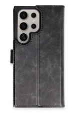 Newface Samsung Galaxy S24 Ultra Kılıf Trend S Plus Kapaklı Kılıf - Siyah