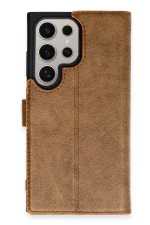 Newface Samsung Galaxy S24 Ultra Kılıf Trend S Plus Kapaklı Kılıf - Taba