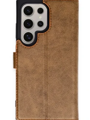 Newface Samsung Galaxy S24 Ultra Kılıf Trend S Plus Kapaklı Kılıf - Taba