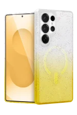 Newface Samsung Galaxy S24 Ultra Pummel Shiny Magsafe Kapak - Gold