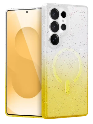 Newface Samsung Galaxy S24 Ultra Pummel Shiny Magsafe Kapak - Gold