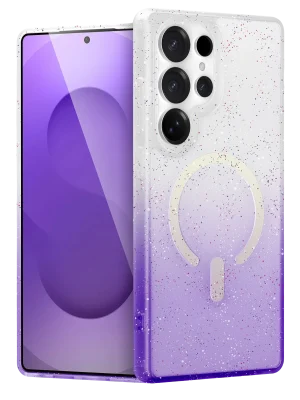 Newface Samsung Galaxy S24 Ultra Pummel Shiny Magsafe Kapak - Mor