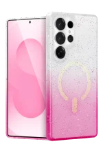 Newface Samsung Galaxy S24 Ultra Pummel Shiny Magsafe Kapak - Pembe