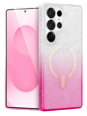 Newface Samsung Galaxy S24 Ultra Pummel Shiny Magsafe Kapak - Pembe