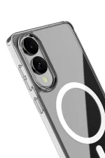 Newface Samsung Galaxy S25 Edge Kılıf Magneticsafe Şeffaf Silikon - Şeffaf - Görsel 3