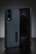 Newface Samsung Galaxy S25 Edge Sara Kartvizitli Deri Kılıf - Taba - Görsel 2
