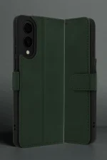 Newface Samsung Galaxy S25 Edge Trend S Plus Kapaklı Kılıf - Koyu Yeşil - Görsel 2