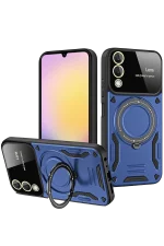 Newface Samsung Galaxy S25 FE Kılıf Joy Lens Standlı Kapak - Lacivert